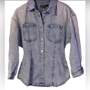 Women's Blank NYC Cinched Denim Shirt Jacket/Shacket - Size S